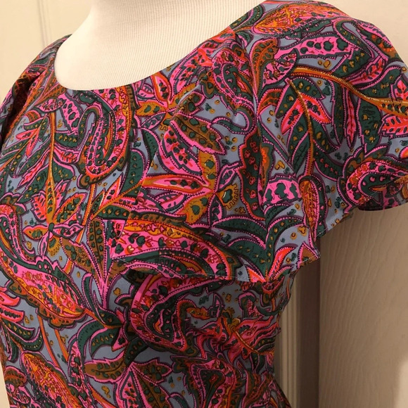 J. Crew Silk  Paisley Ruffle Dress - Picture 6 of 10